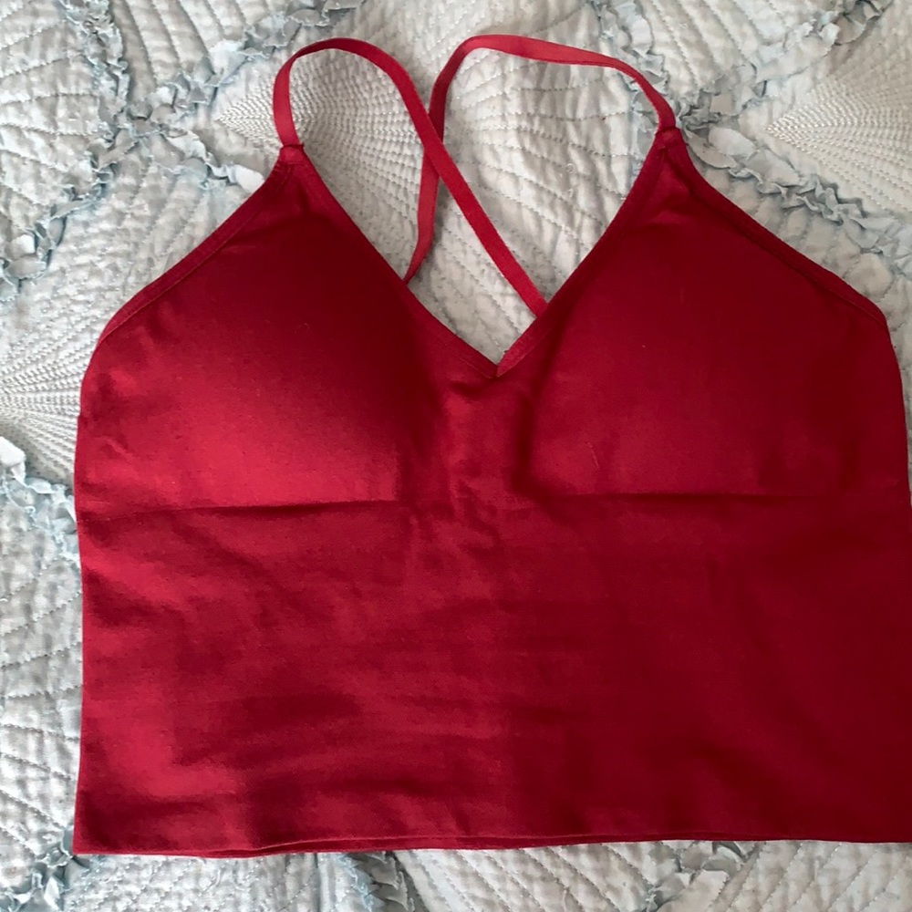 Girls Who Lift Crop Top Sports Bra Size S/M Maroon